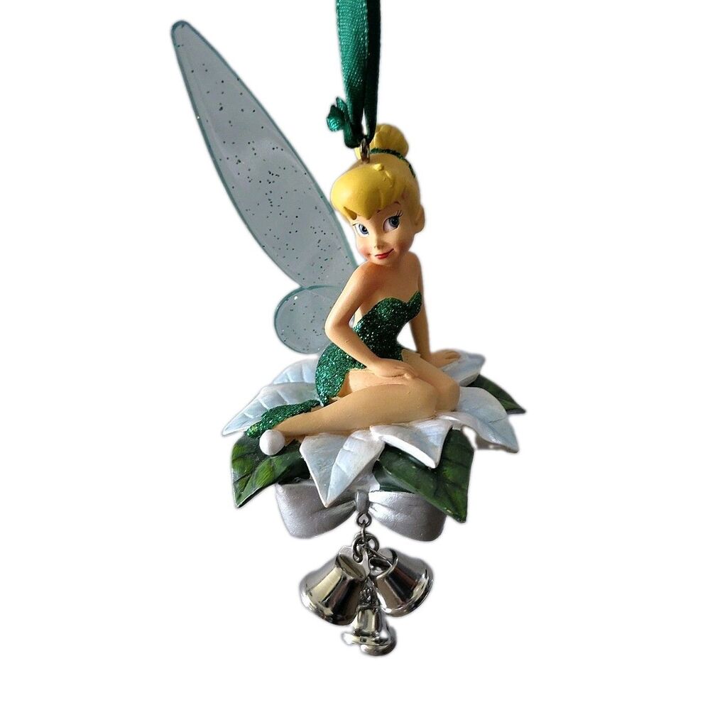Disney Sketchbook Christmas Ornament Tinker Bell Poinsettia Bells